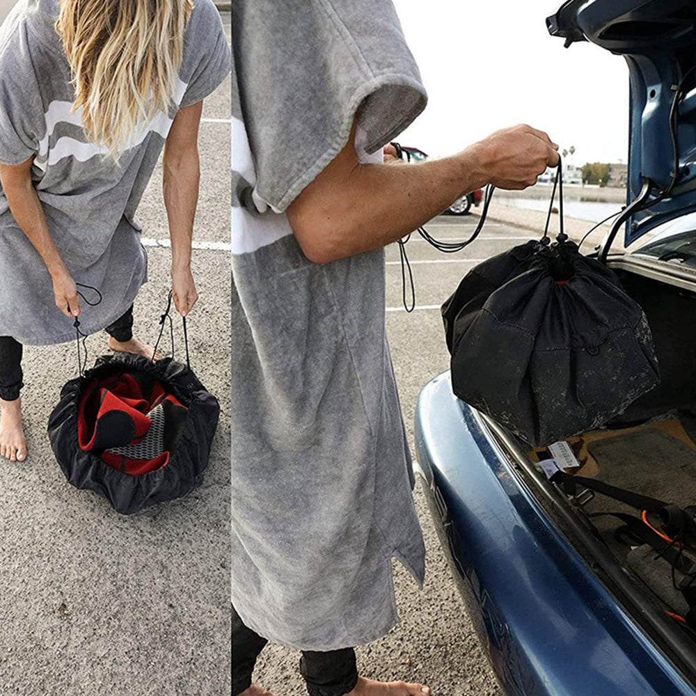 Water Resistant Wetsuit Changing Mat Portable Dry-Bag with Drawstring Closure for for Surfing Swimming Diving