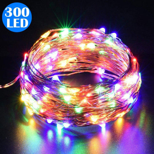 300LED Fairy Lights Battery Operated Copper Wire String Lights Remote Control Multicolour