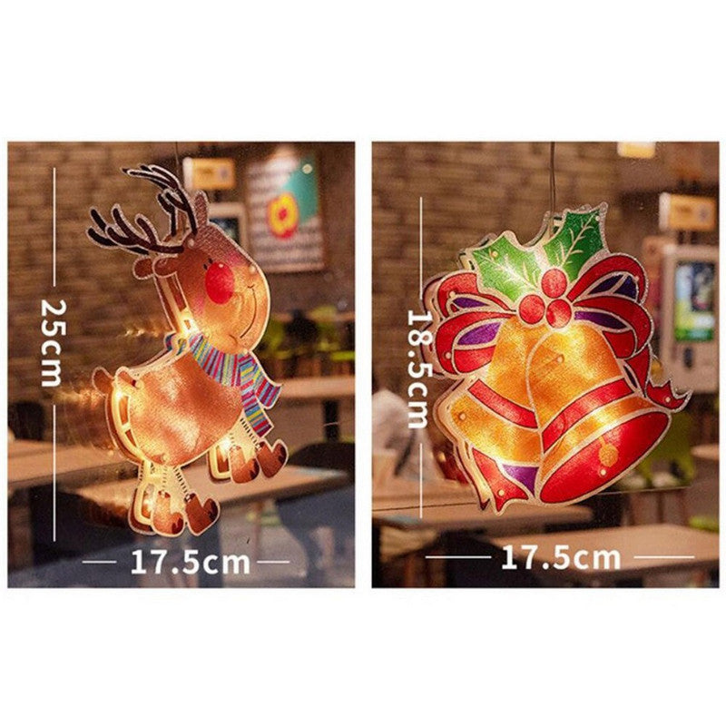Christmas Fairy Lights 3D Window Hanging Lamp Decorative LED Lights