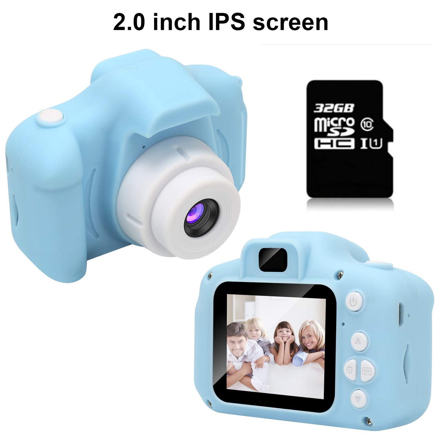 Kids 1080p HD Camera Style 2 with 32GB Memory Card Blue