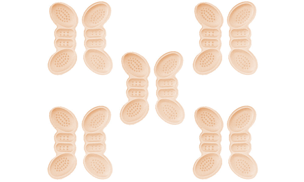 5-Pairs Self-Adhesive Heel Grips with Anti-Slip Dots