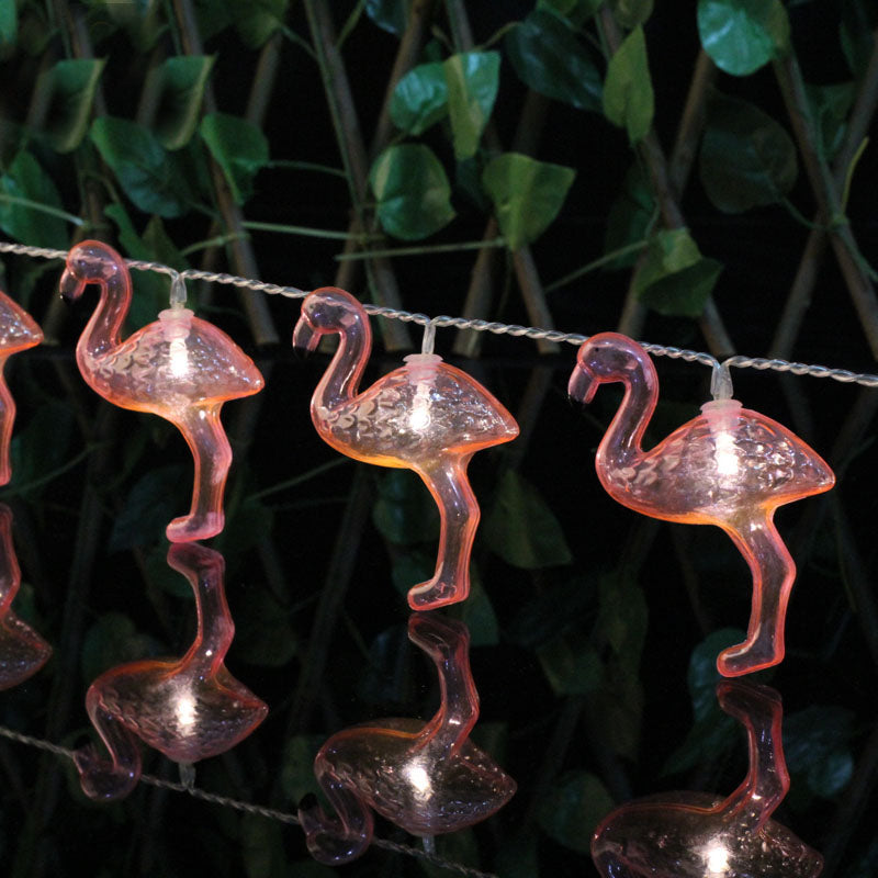 10-LED Flamingo Light, battery operated