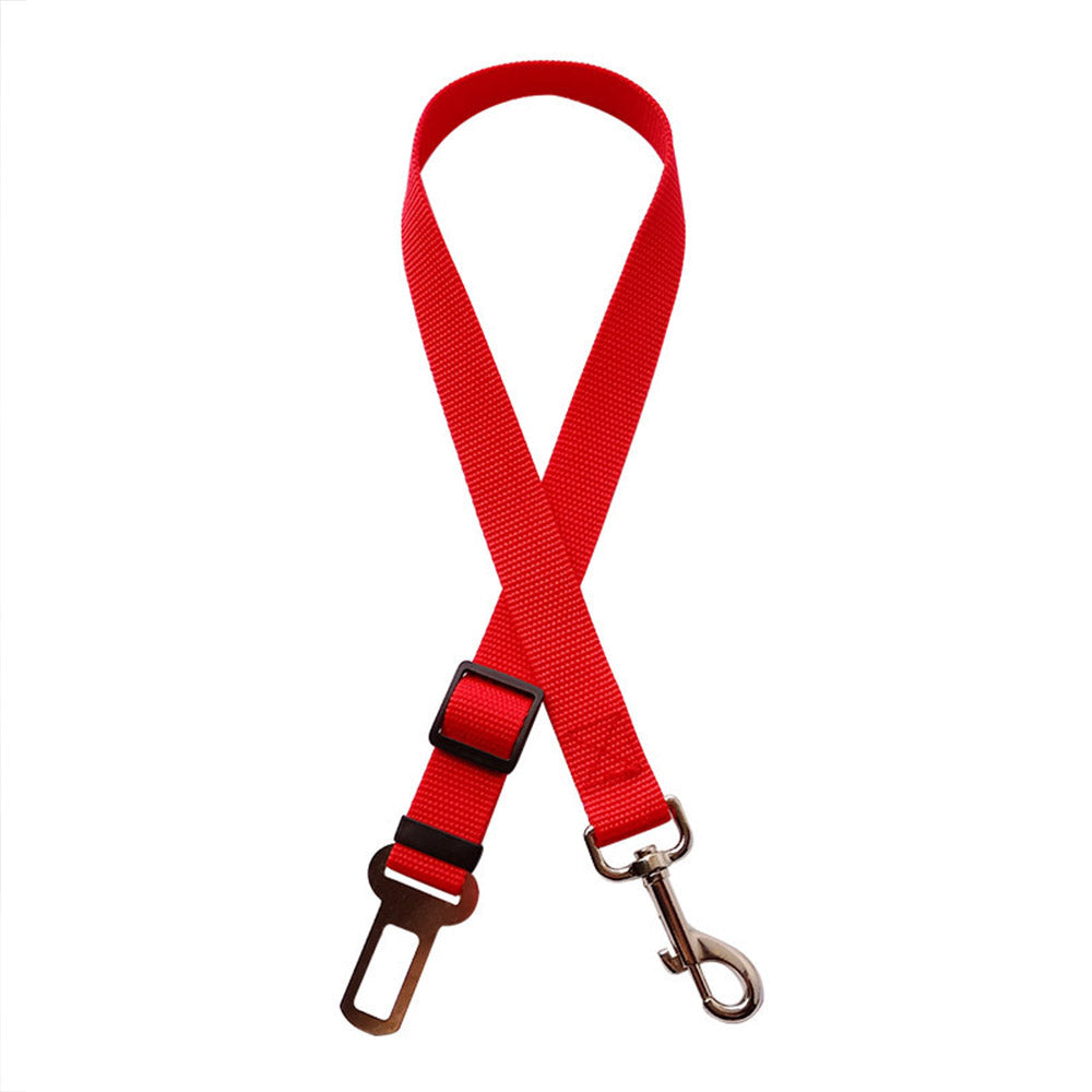 Dog Safety Belt Durable Adjustable Pet Car Seat Belt Red