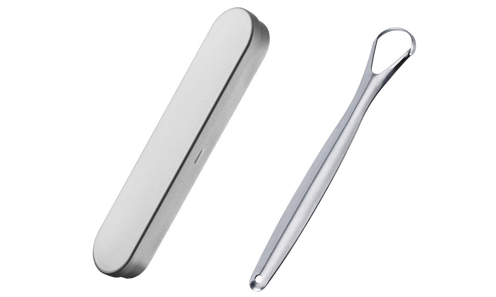 Stainless Steel Tongue Scraper with Case