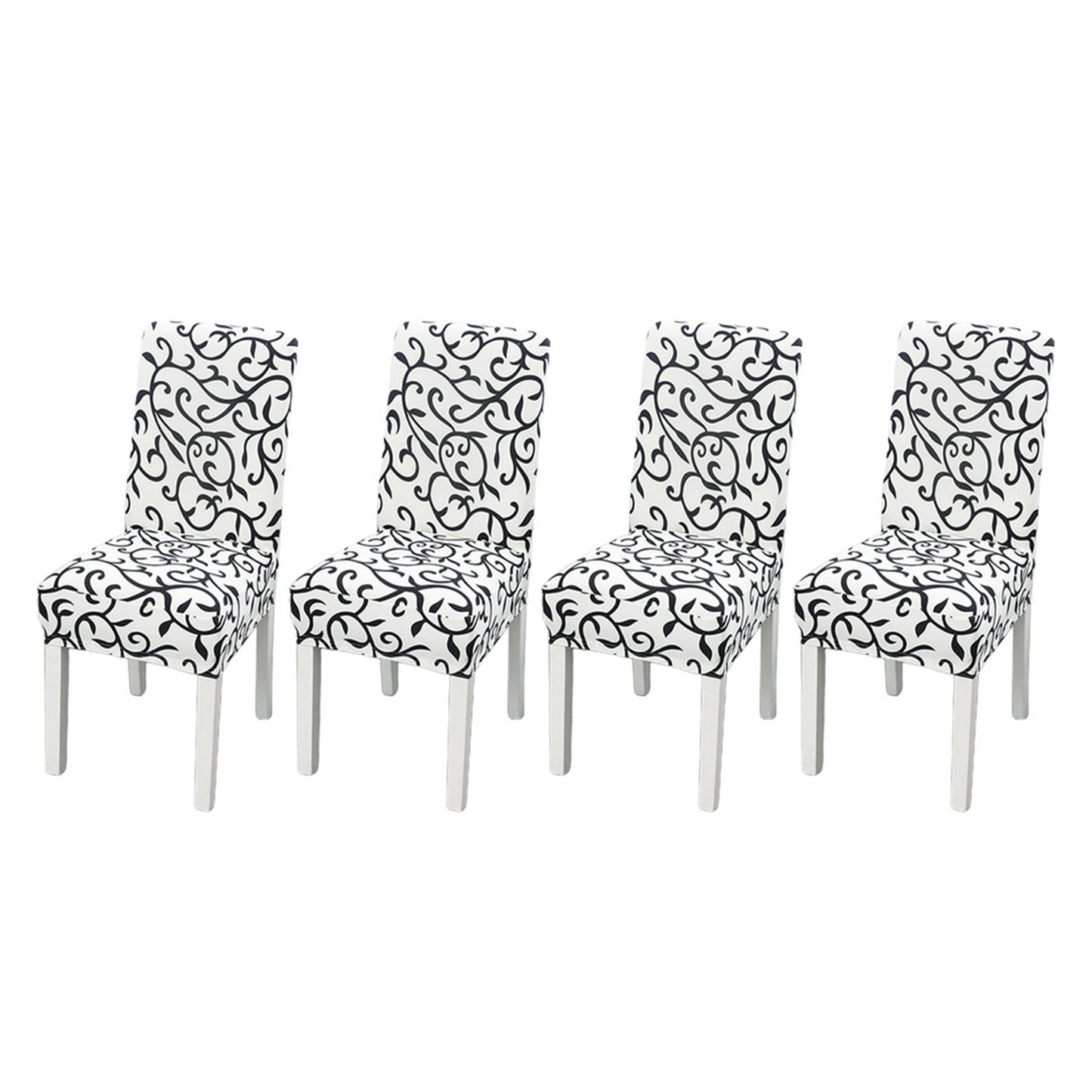 4Pcs Stretch Dining Chair Cover -White
