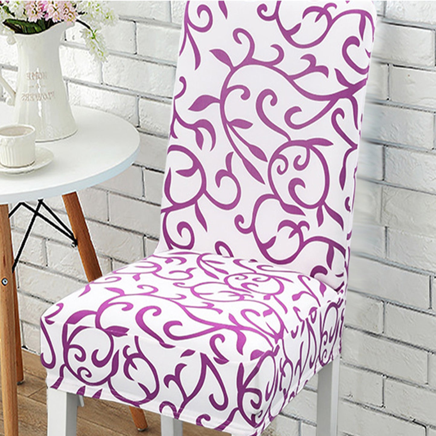 4Pcs Stretch Dining Chair Cover -Purple