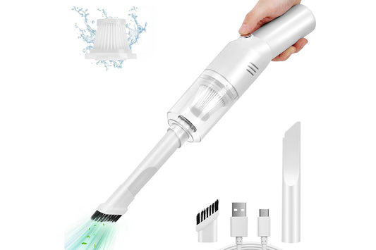 Portable Car Vacuum 12000PA Handheld Vacuum Cleaner for Car Home Office Pet -White