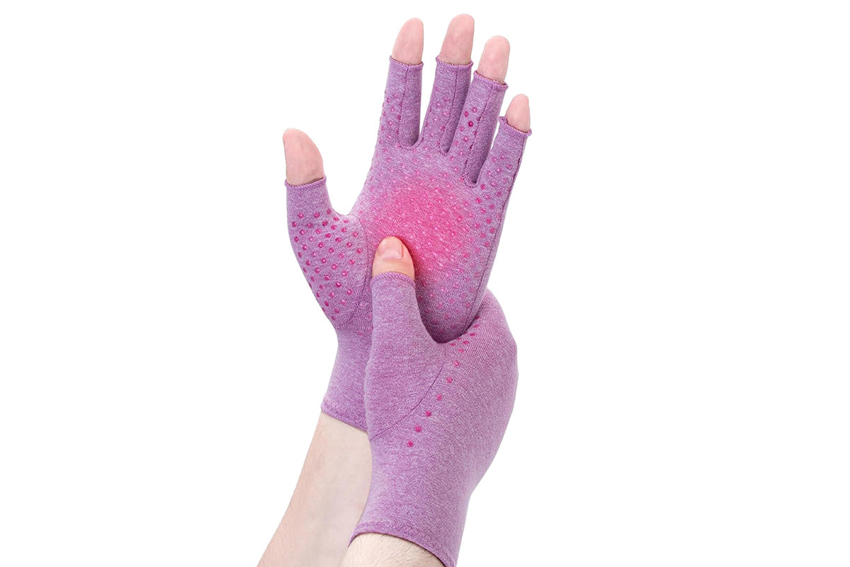 Women Arthritis Compression Gloves Anti-Slip for Hand Pain and Osteoarthritis -Puple