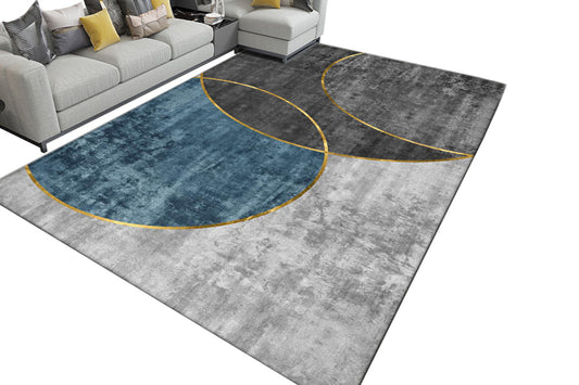 Large Floor Carpet Mat Outdoor Patio Flooring Over Grass Rug Anti-Slip for Bathroom -Circular Pattern