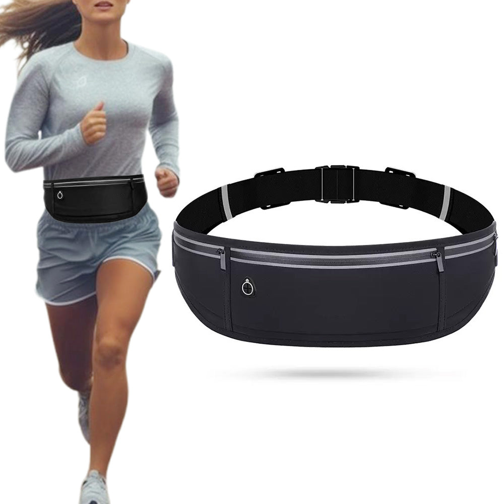Running Belt Waist Pack Ultra Light Water Resistant Fitness Belt Waist Bag Black
