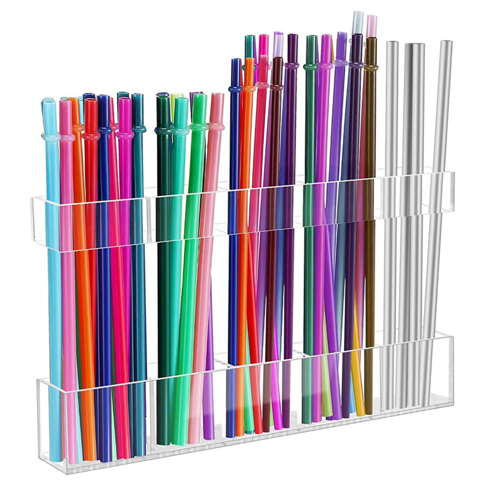 Reusable Straw Holder for Cabinet Door Kitchen Cupboard Storage Organizer Clear