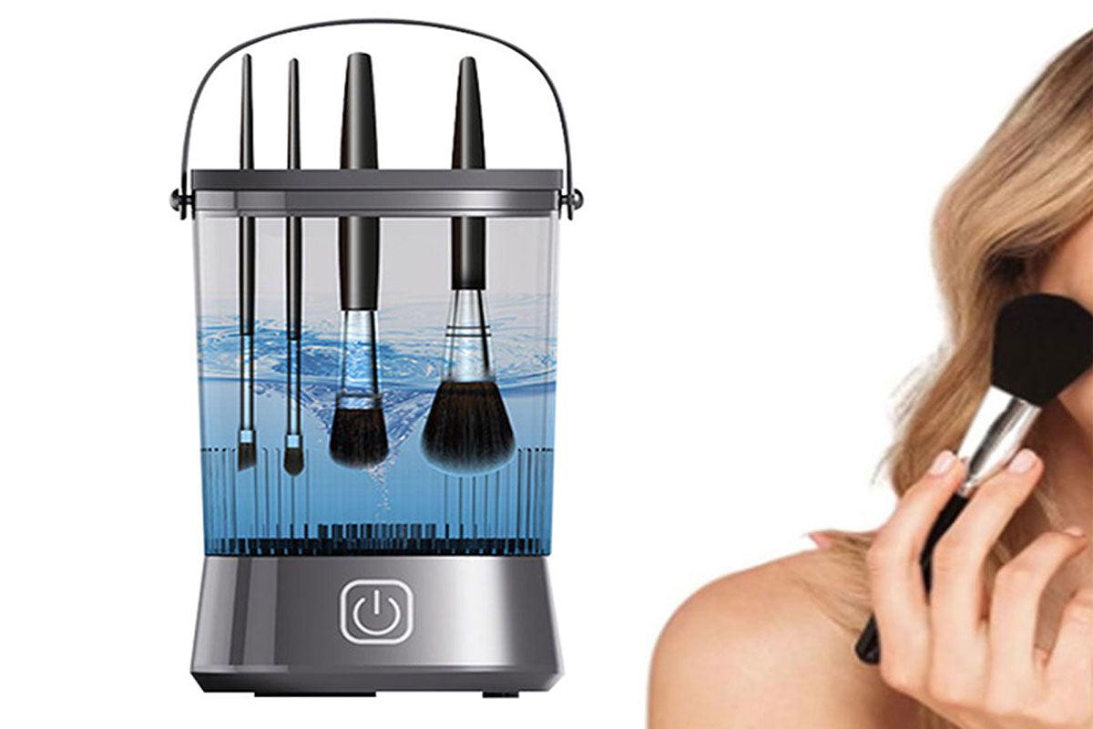 Water-Resistant Electric Makeup Brush Cleaner Automatic Brush Cleaner Dryer Tool-Black