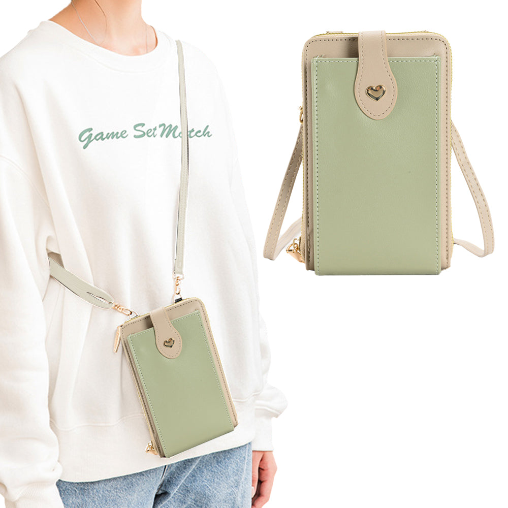Small Crossbody Bag Cell Phone Purse for Women Mini Shoulder Bag Wallet with Card Slots Green