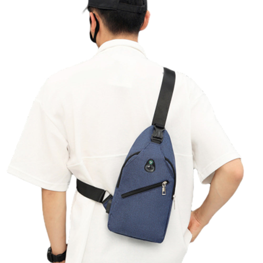 Crossbody Bag Casual Sling Bag Multi-Pocket Chest Bag Blue