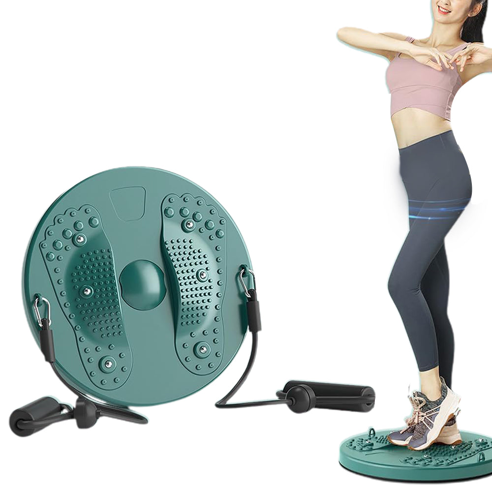 Waist Twisting Board Exercise Twist Waist Disc with Drawstrings Fitness Equipment Green
