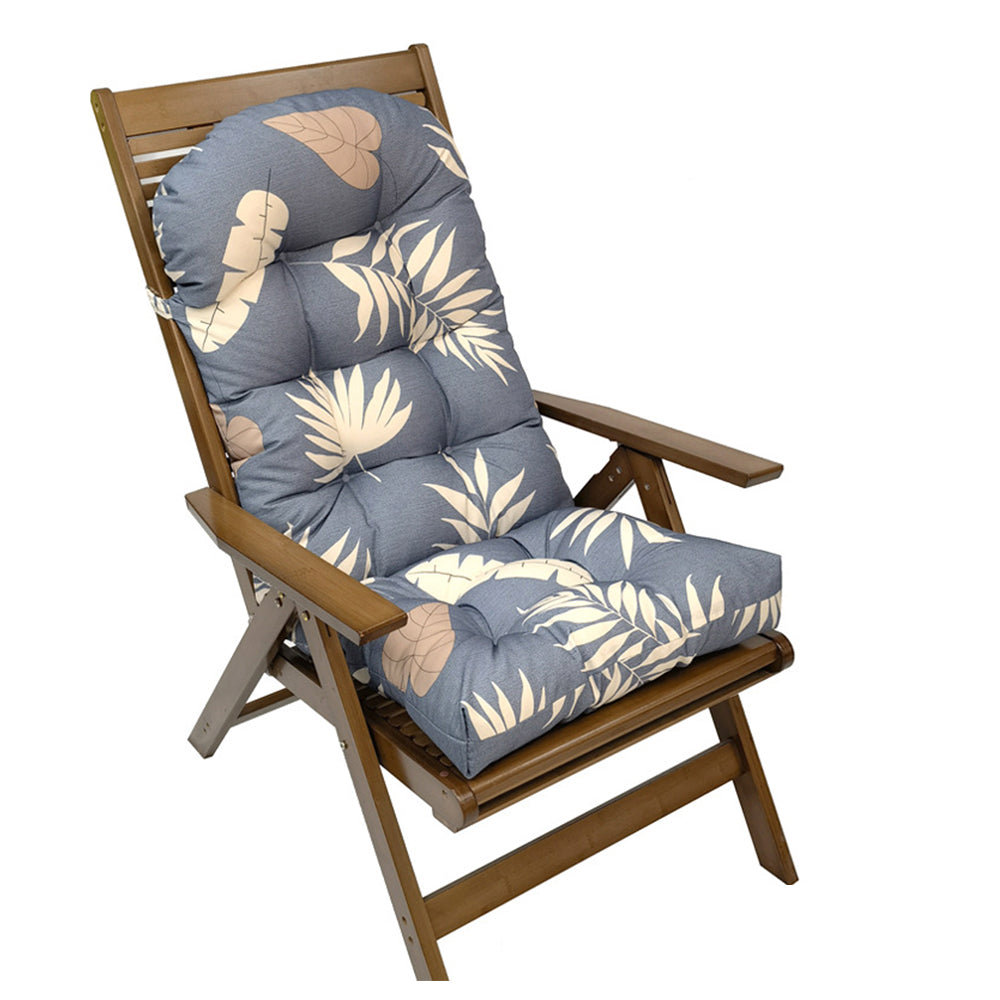 Patio Adirondack Chair Cushion High Back Rocking Chair Seat Pad with Ties Grey