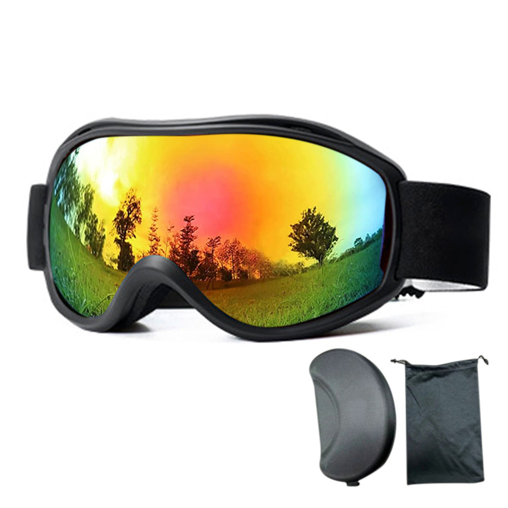 OTG Anti Fog Ski Goggles UV400 Protection Anti Fog Lens Black Frame and Red Tinted Lens