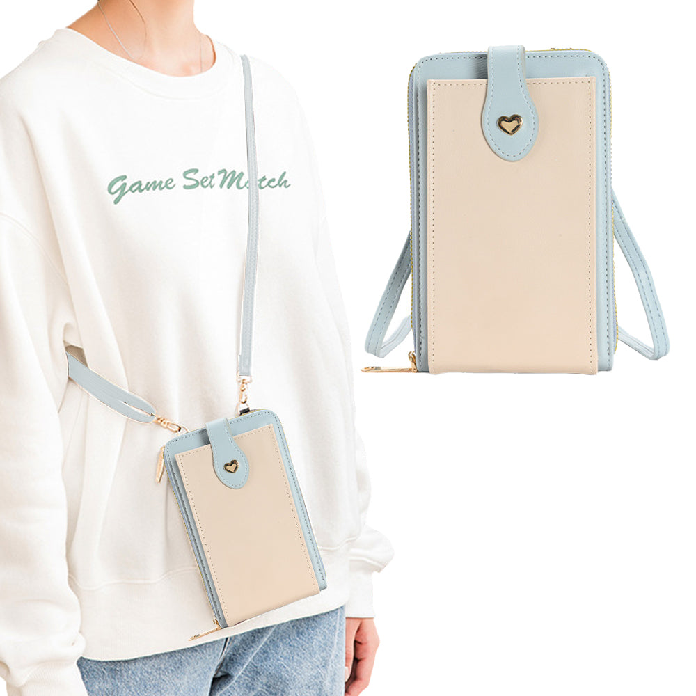 Small Crossbody Bag Cell Phone Purse for Women Mini Shoulder Bag Wallet with Card Slots Blue
