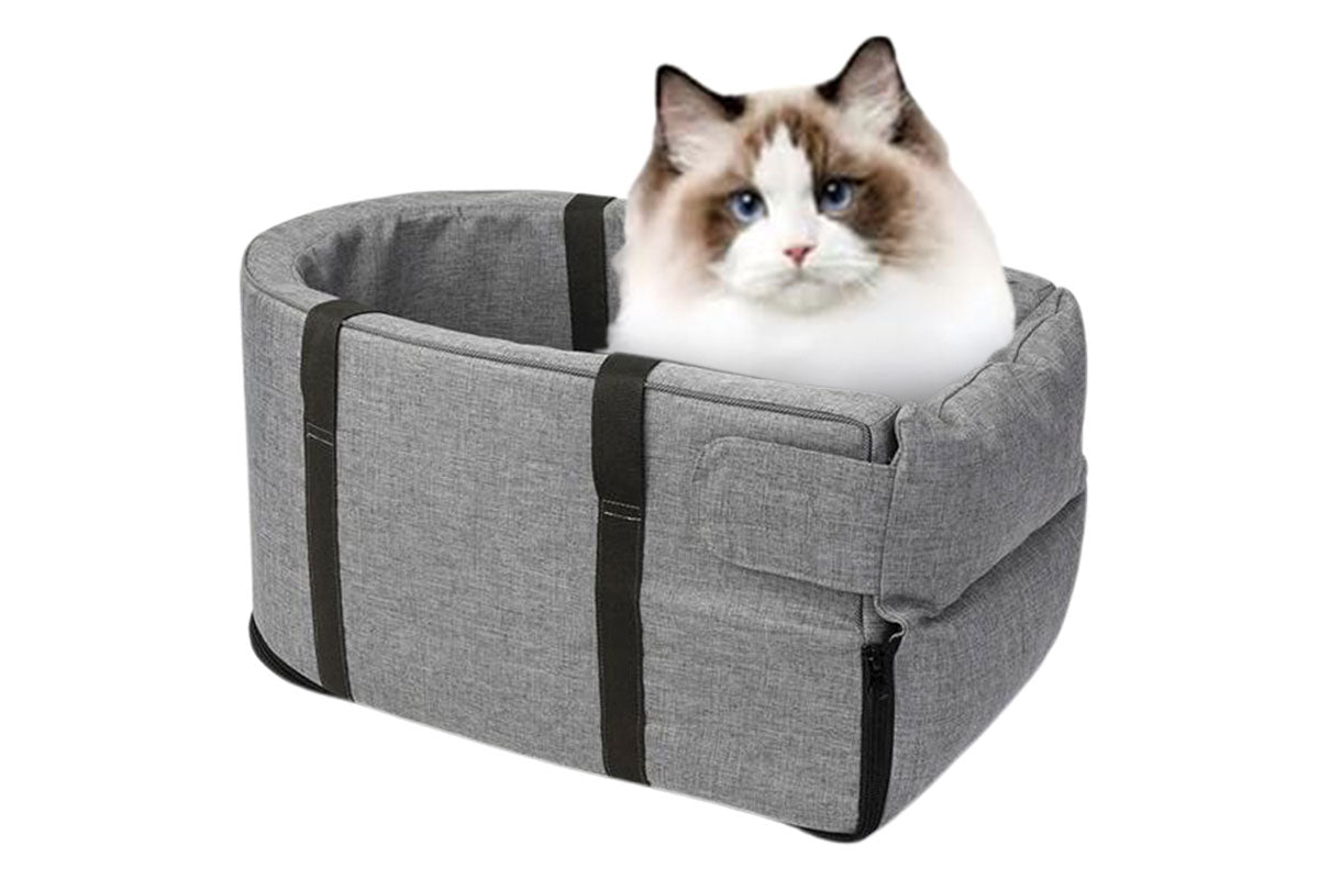 Center Console Dog Seat for Small Dog Seat Pet Booster for Dogs-Grey