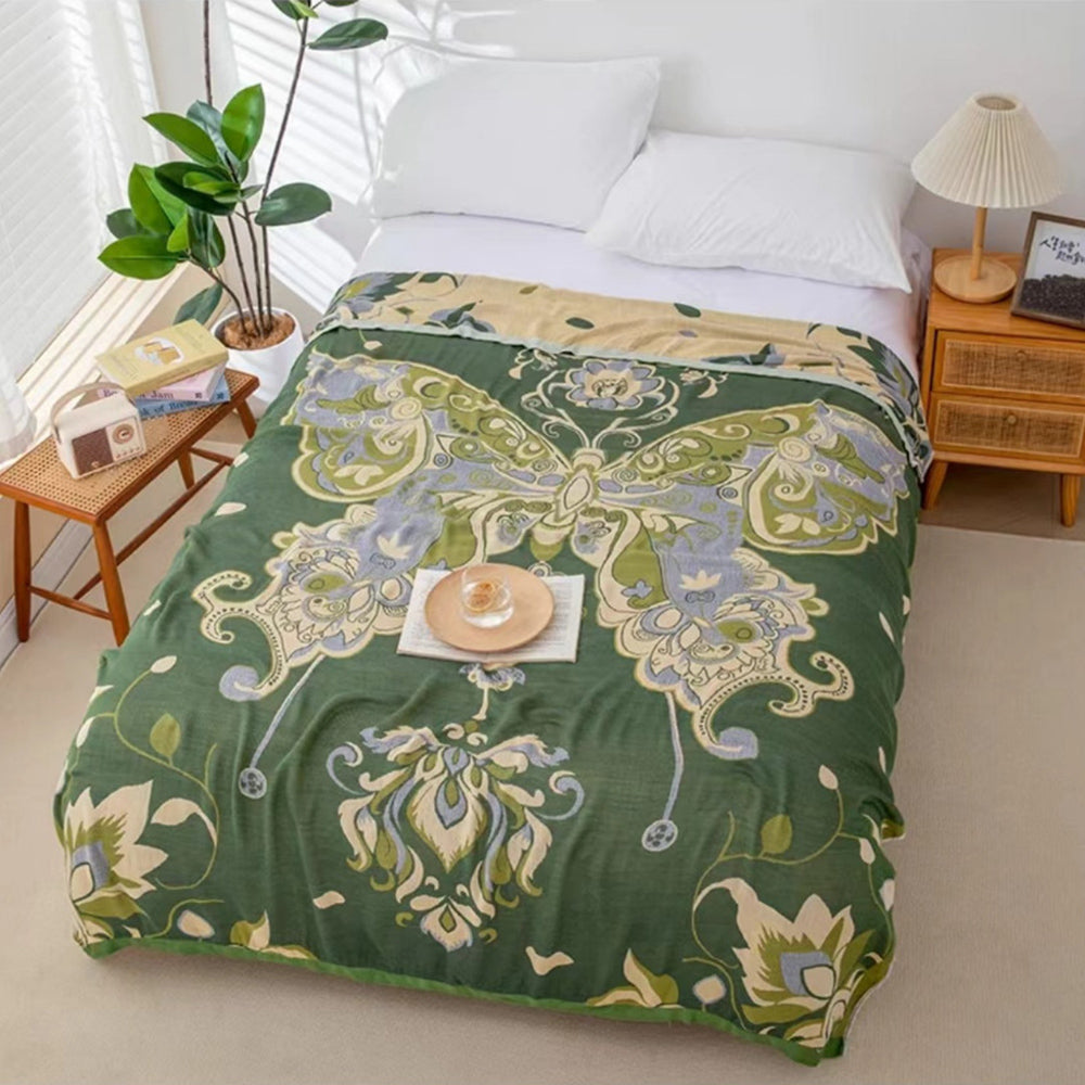 Breathable Summer Blanket Bamboo Fiber Bed Cooling Printed Cooling Throw Blanket-Style 1