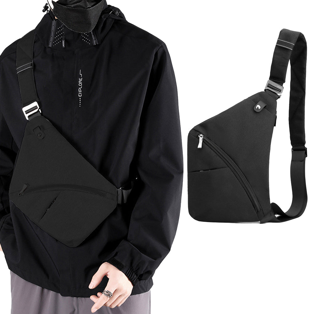 Anti-Theft Travel Right Chest Pack Crossbody Bag Sling Bag for Bicycle Sport Black