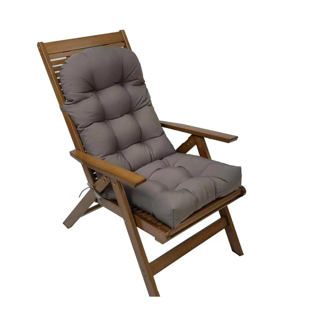 Patio Adirondack Chair Cushion High Back Rocking Chair Seat Pad with Ties Dark Grey