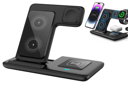 3-in-1 Fast Wireless Charger Stand Charging Station for iPhone Watch AirPods
