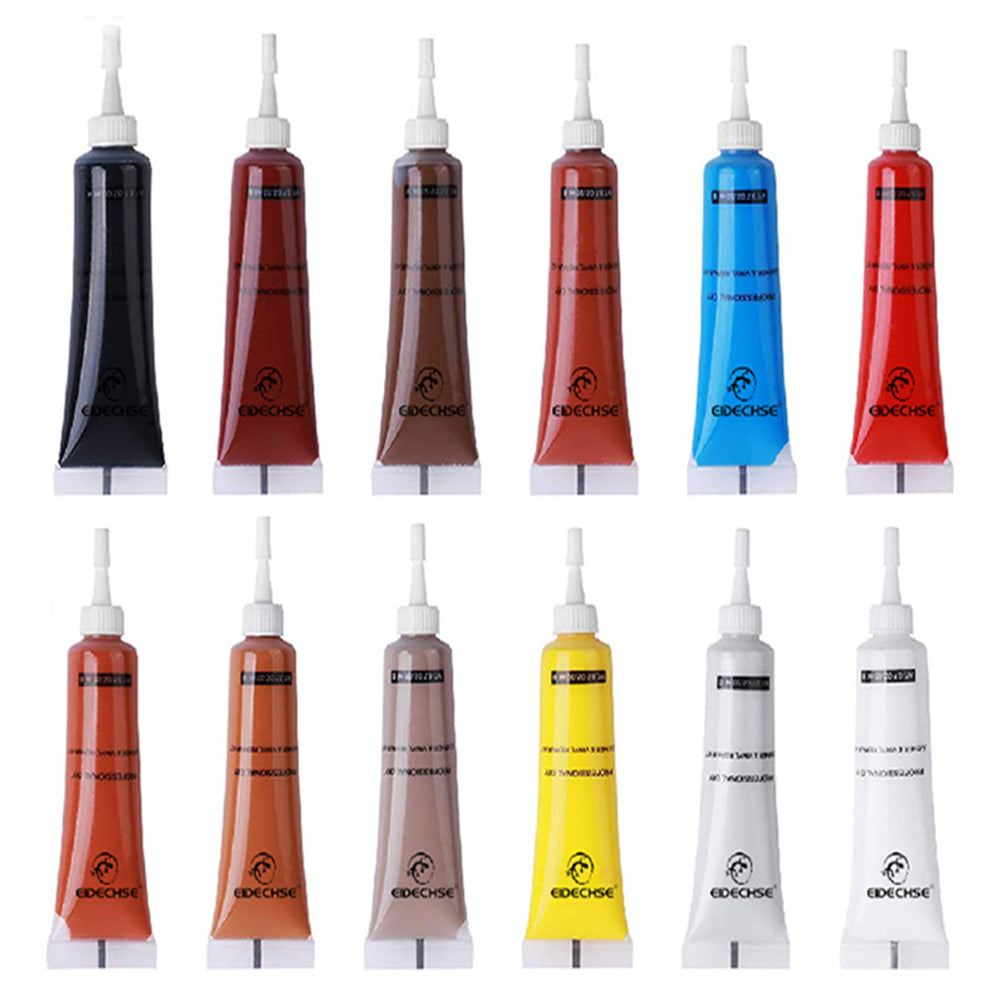 12-Color Leather Repair Kit Dye Restore Pastes for Leather Furniture Car Seats Shoes