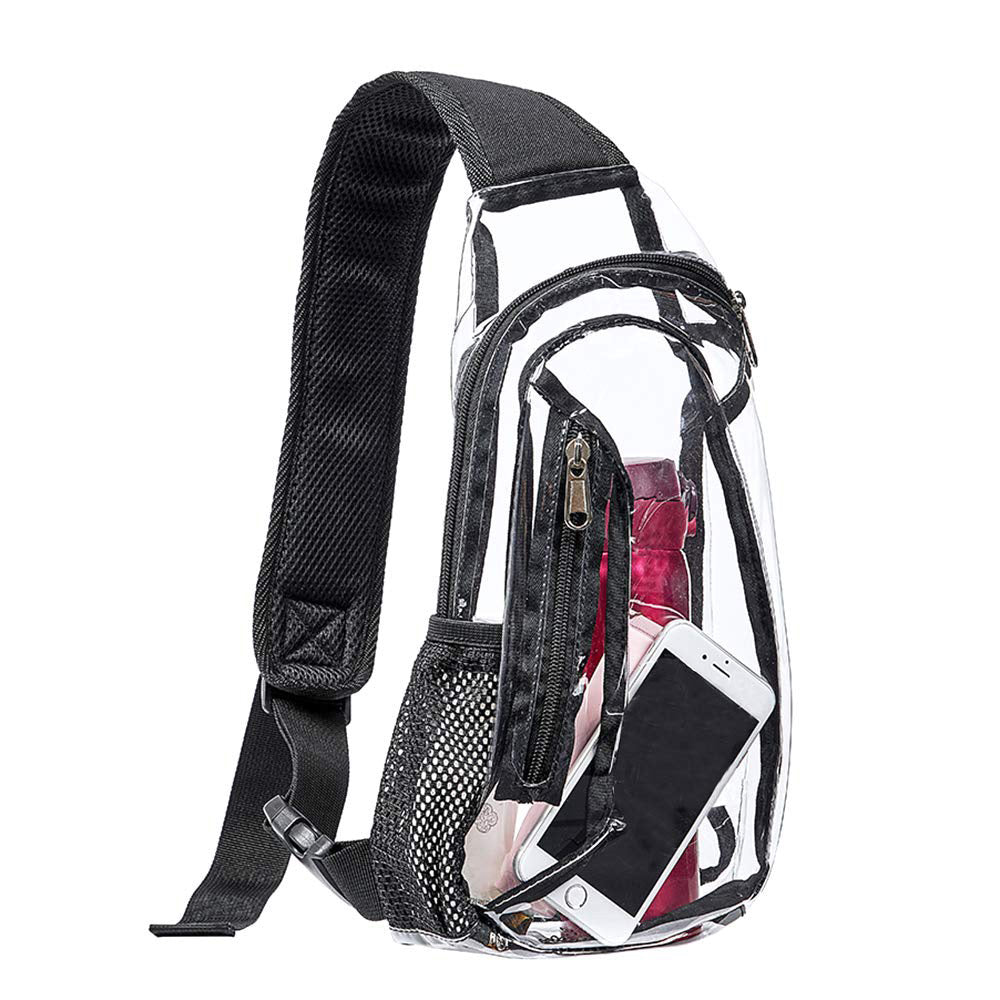 Clear Sling Bag PVC Crossbody Bag for Stadium Events Concerts and Hiking