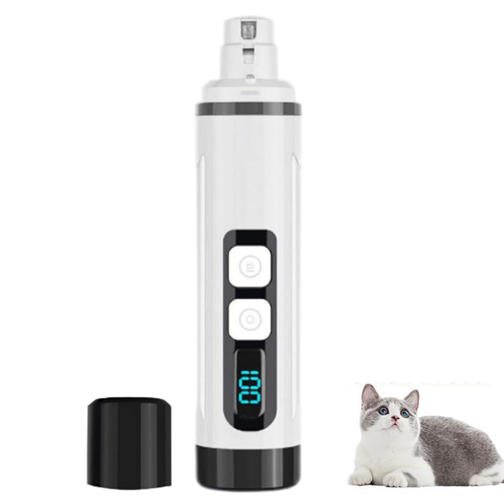 Pet Nail Grinder with LED Light Rechargeable Dog Cat Nail Trimmer Black