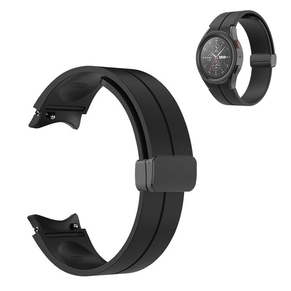 Magnetic Watch Band Silicone Strap for Samsung Galaxy Watch 4/5/5Pro/6 Black