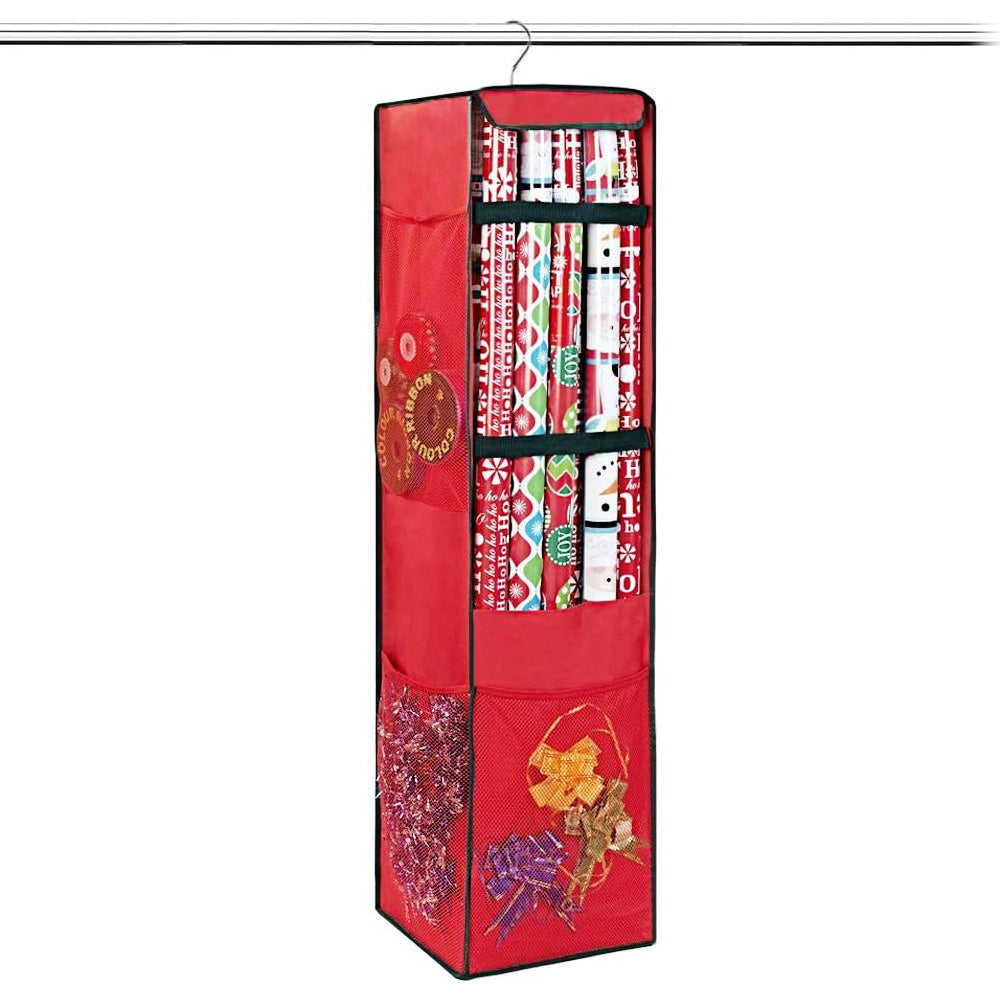 Hanging Christmas Storage Bag Xmas Wrapping Paper Organizer