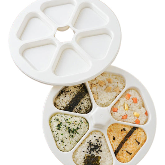 6-Hole Onigiri Mold Triangle Rice Ball Mold Bento Press Maker Mold Kitchen Tool White