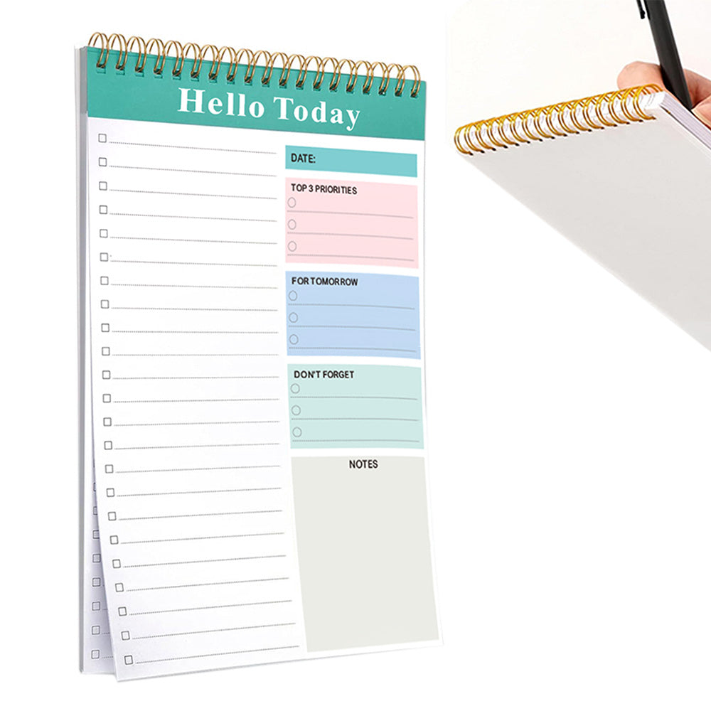 A5 To Do List Notepad 52 Sheets Tear Off Daily Planner Checklist Notebook for Tasks Goal Achievement Green