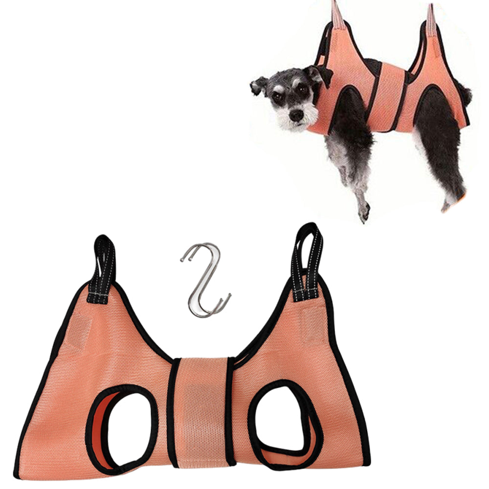 Small Pet Grooming Hammock Dog Cat Hanging Sling for Bathing Trimming Nailcare Orange