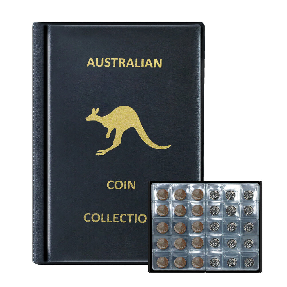 240-Pocket Coin Collection Album Coin Storage Book Coins Display Case Black