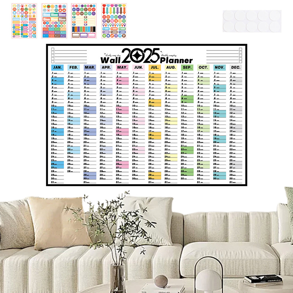 2025 Paper Wall Calendar 12 Months Schedule Planner Calendar for Organizing and Planning Style 1