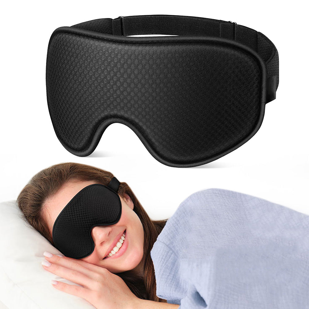 3D Sleeping Eye Mask Breathable Light Blocking Night Mask Black
