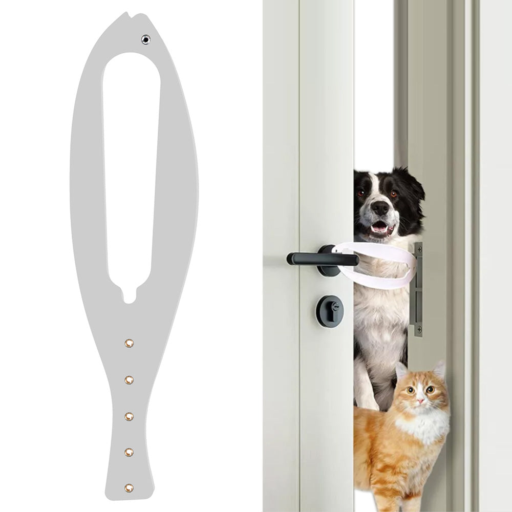 Adjustable Cat Door Latch Fast Flex Pet Door Stopper to Keep Dogs Away White