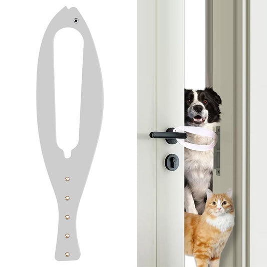 Adjustable Cat Door Latch Fast Flex Pet Door Stopper to Keep Dogs Away White