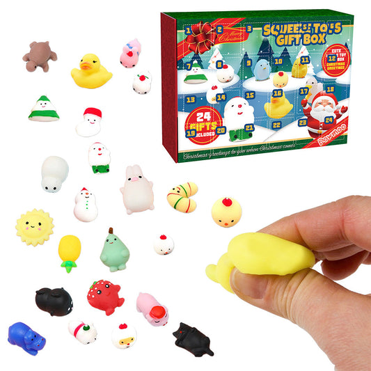 24 Days Mochi Animals Christmas Advent Calendar Squishy Toys Xmas Party Favor for Kids