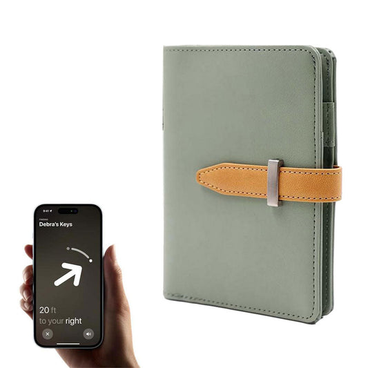 RFID Blocking Passport Wallet Travel Passport Card Case with Airtag Holder Green