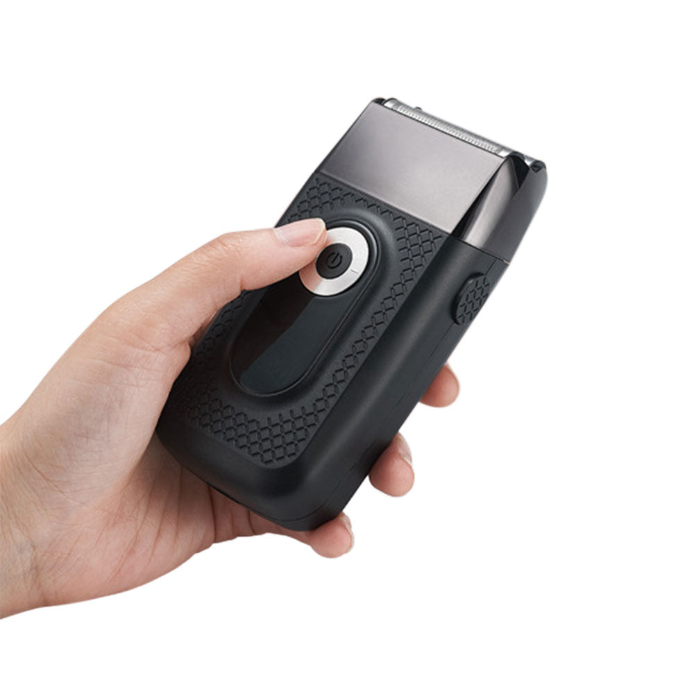 USB Rechargeable Electric Razor LED Display Shaver with Double Floating Blade for Men Black