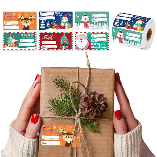 500 Pcs Christmas Gift Tags Xmas Wrapping Paper Decorations Stickers Labels