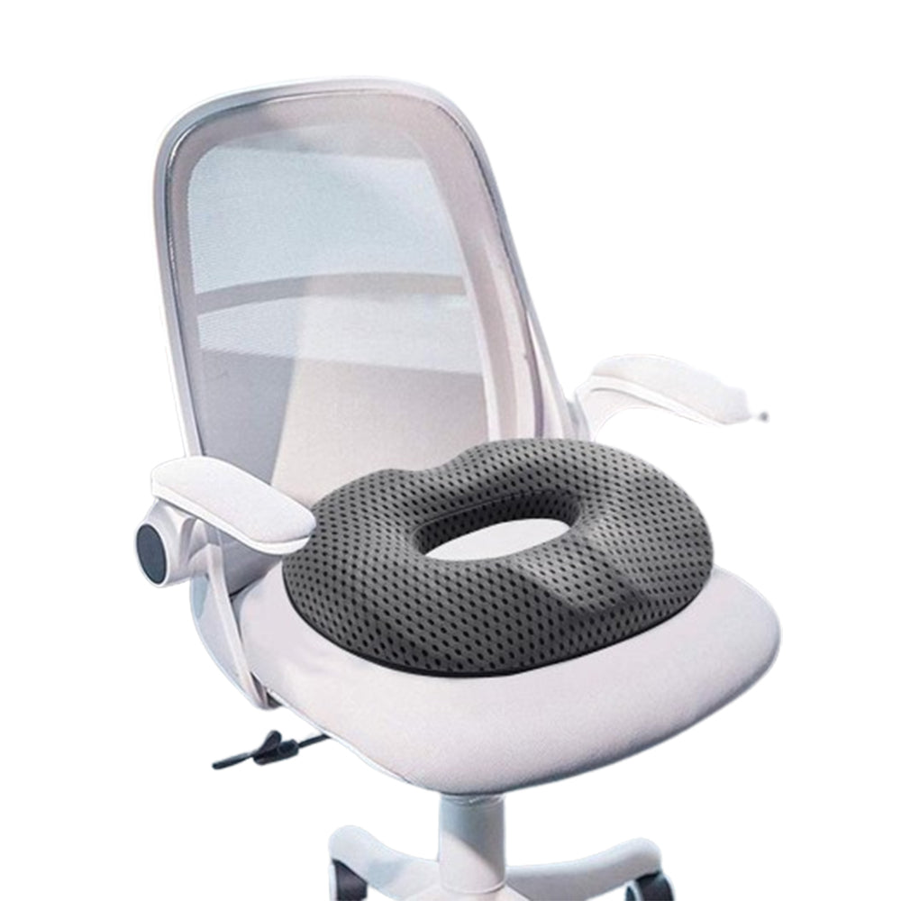 Men's Donut Seat Cushion Thick Memory Foam Hemorrhoid Pillow for Office Home Chairs Gray