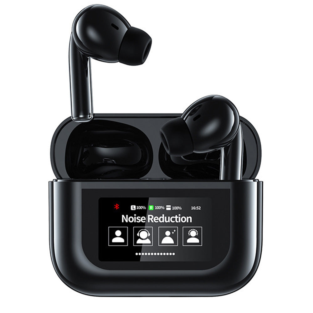 Wireless Bluetooth Earbuds with Multifunctional Touch Screen Charging Case Stereo Sound Headphones Black