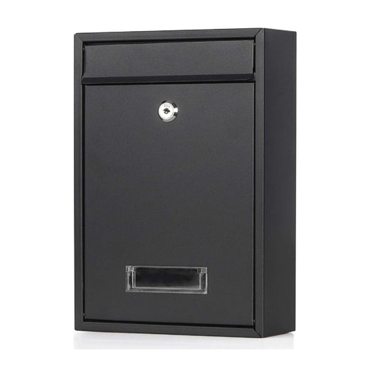 Wall Mounted Locking Mailboxes Key Lock Metal Mail Box Black