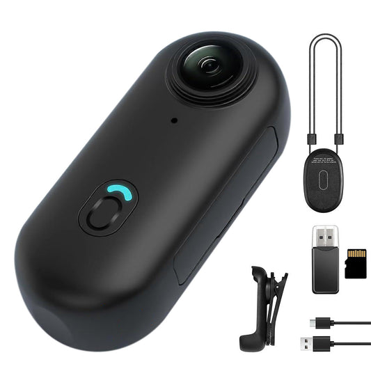 4K Mini Thumb Action Camera ââ‚?Portable Wearable Body Cam with Rotating Clip Black