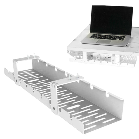 Under Desk Cable Management Tray Wires Tidy Organizer for Office and Home White