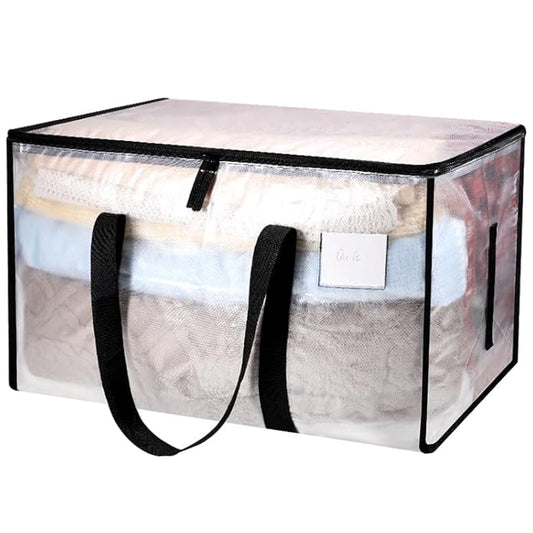 92L Oversized Moving Bag Transparent Christmas Holiday Heavy-Duty Storage Tote
